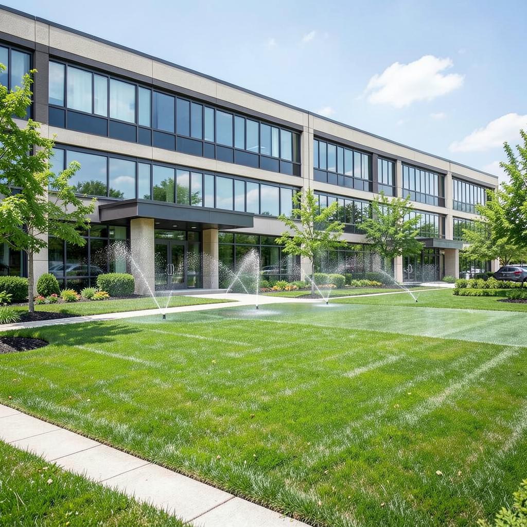 Commercial Landscaping lawn sprinkler project by HiGreenWall