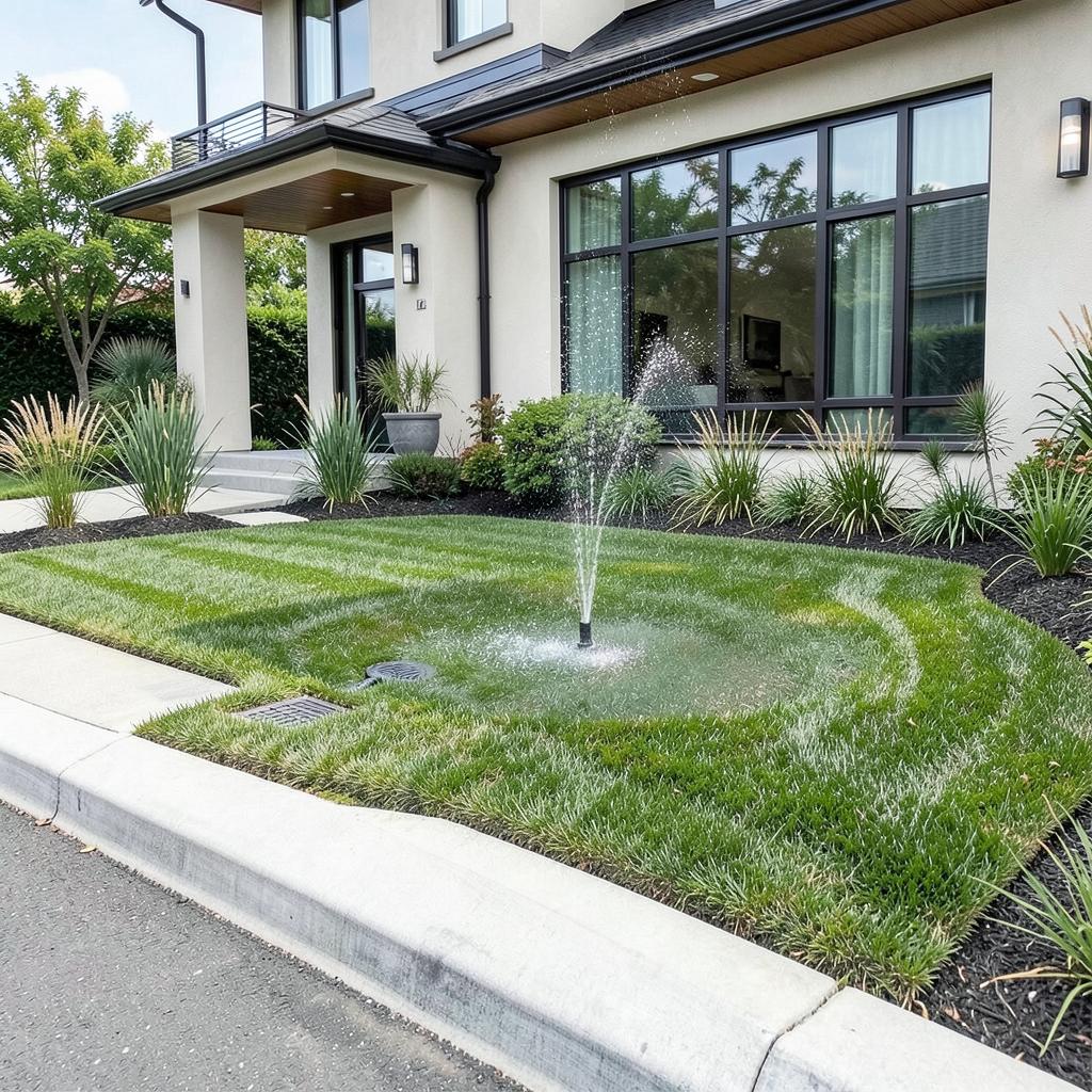 Front Yard lawn sprinkler project by HiGreenWall