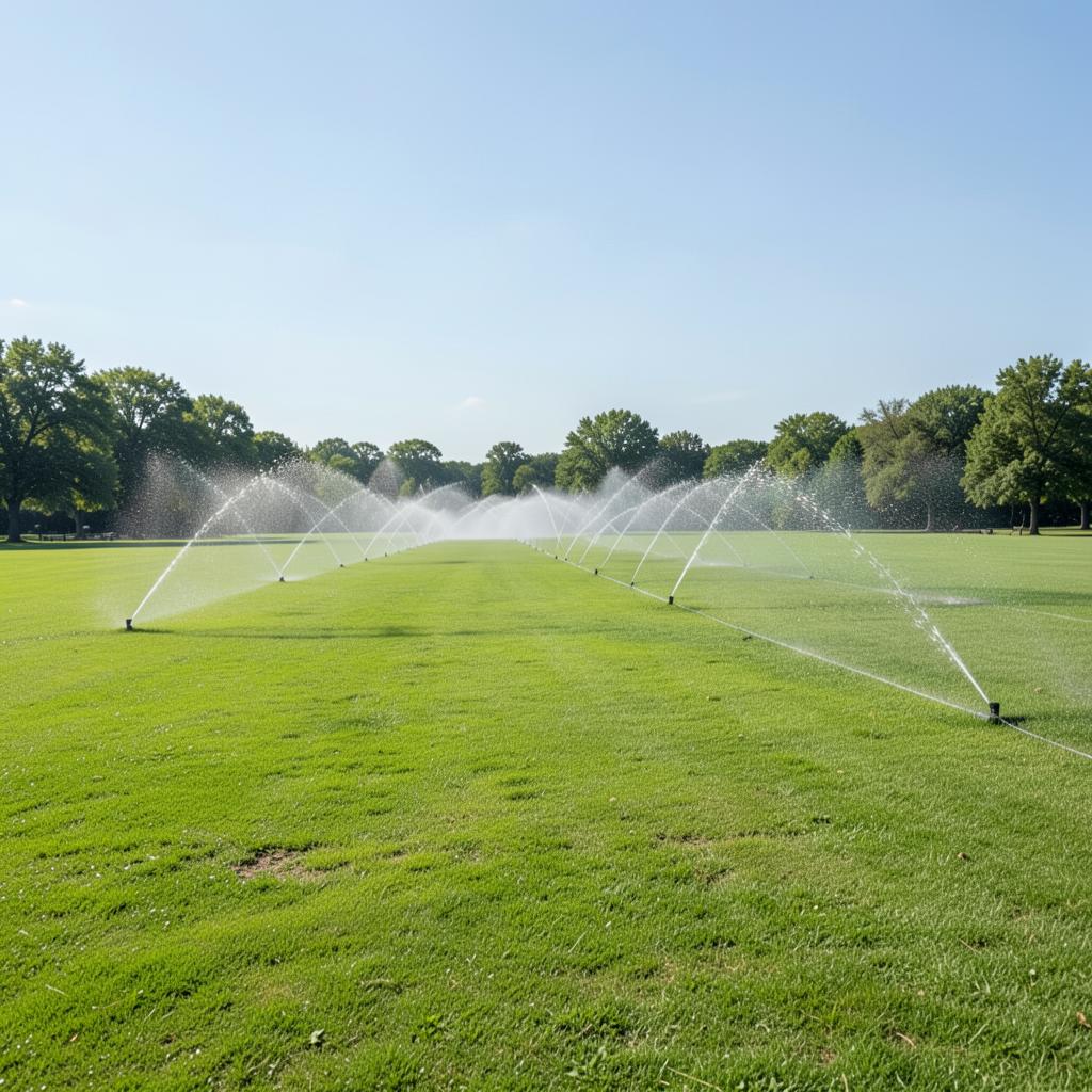 Large Green Spaces lawn sprinkler project by HiGreenWall