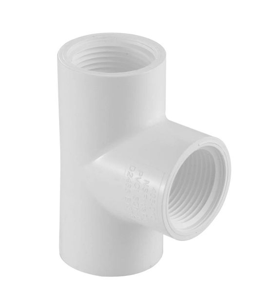 سه‌راهی نو PVC یک اینچ رزوه‌دار