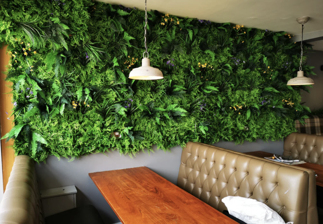 دیوارهای سبز مصنوعی برای رستوران
